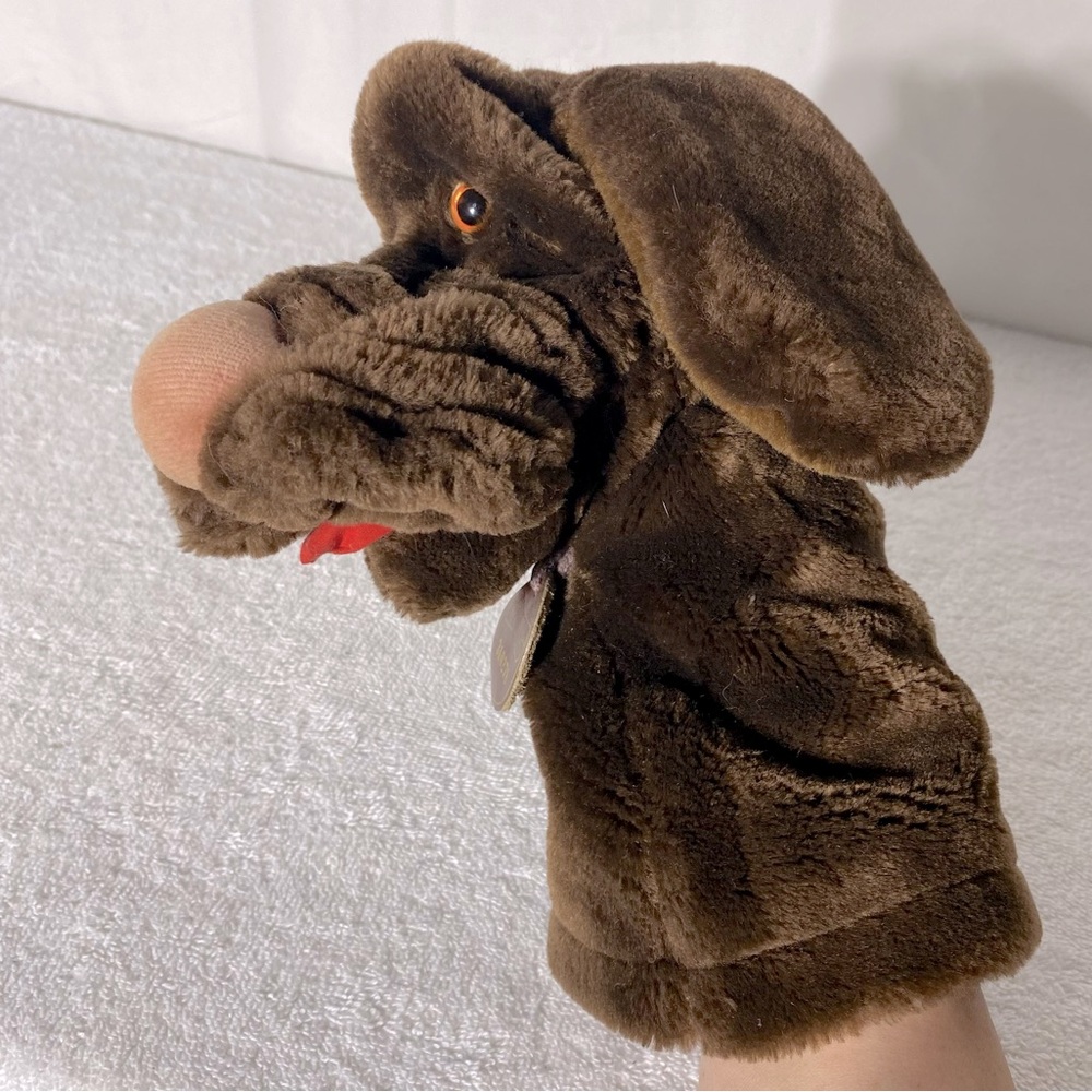 Vintage The Heritage Collection Wrinkles Brown Plush Dog Hand Puppet 310278 - Picture 8 of 14